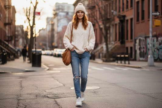 Stylish woman wearing an oversized sweatshirt — Women's Sweatshirts collection at Ely Vessa, ships from California